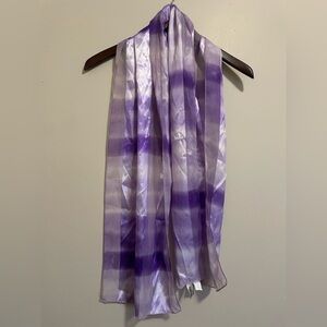 Vintage Perry Ellis Lavender and White Scarf